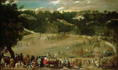 Felipe IV cazando jabalíes (La Tela Real), c.1632-7 de Diego Velázquez