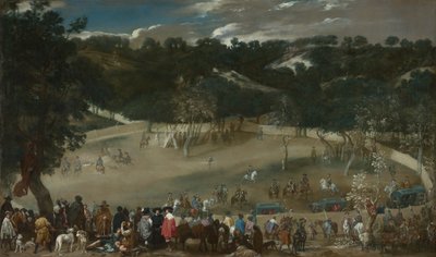 Felipe IV cazando jabalíes La Tela Real, c. 1632-1637 de Diego Velázquez