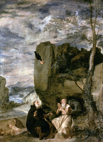 San Antonio Abad y San Pablo el Primer Ermitaño, c.1642 de Diego Velázquez