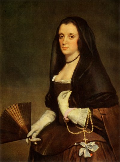 La dama con un abanico, c. 1640 de Diego Velázquez