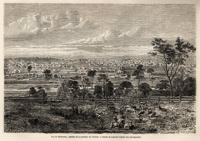 Vista de Melbourne (Australia) de Dieudonne Auguste Lancelot