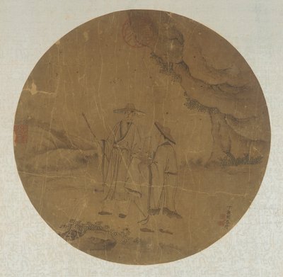 Paisaje: dos figuras de Ding Guanpeng
