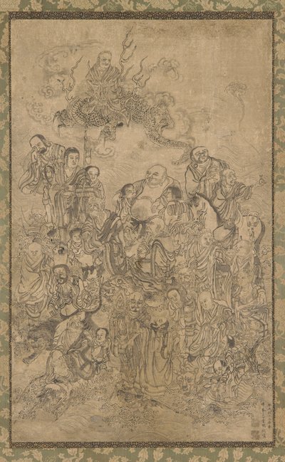 Un grupo de Luohan de Ding Yunpeng