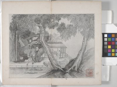 Álbum de pinturas de paisajes (tinta sobre papel) de Ding Yunpeng