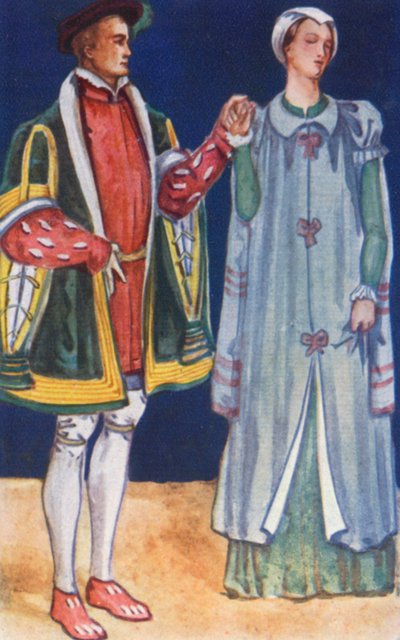Un hombre y una mujer de la época de Eduardo VI 1547-1553 de Dion Clayton Calthrop