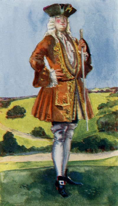 Traje de hombre en el reinado de Jorge I (1714-1727) de Dion Clayton Calthrop