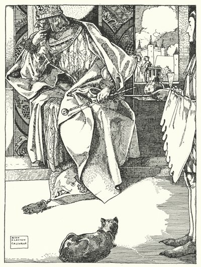 "El Rey rechazó todo refrigerio" (grabado) de Dion Clayton Calthrop