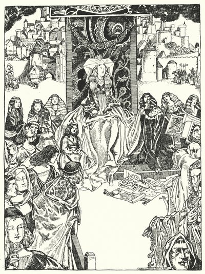 La Princesa y los Pretendientes (grabado) de Dion Clayton Calthrop