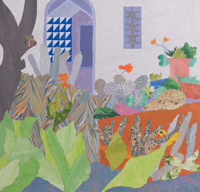 Aislamiento en el paraíso (collage) de Dione Verulam