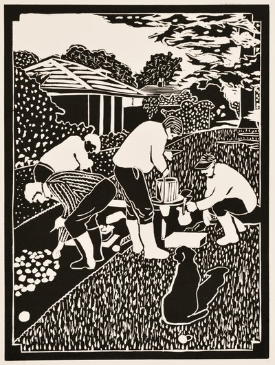 Meses del año: Octubre, 2012 (linograbado) de Dione Verulam