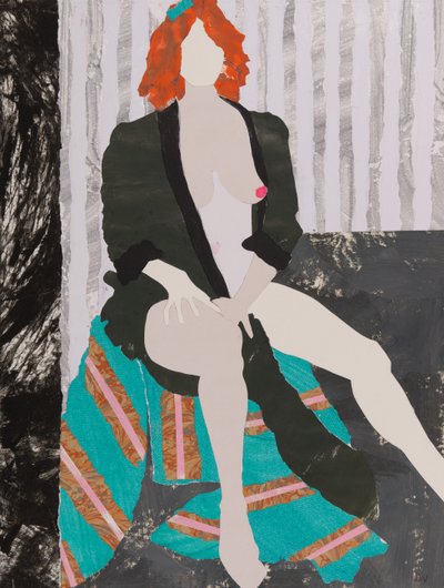 Algo para colgar el sombrero, desnudo (collage) de Dione Verulam