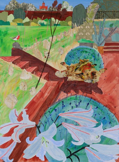 Lirios de verano (collage) de Dione Verulam