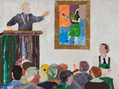 The Mandolin Player, 2020 (collage) de Dione Verulam