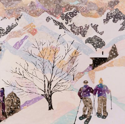 Caminando hacia el almuerzo, 2015 (collage) de Dione Verulam