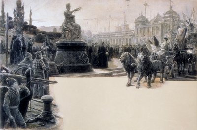 Alegoría de la Exposición Universal celebrada en Barcelona en 1888, Ilustración de Dionis Baixeras y Verdaguer (1862-1943) de Dionisio Baixeras Verdaguer