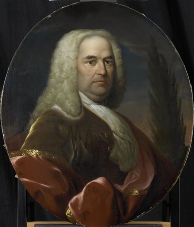 Retrato de Hugo du Bois, Director de la Cámara de Rotterdam de la Compañía Holandesa de las Indias Orientales, elegido en 1734 de Dionys van Nijmegen