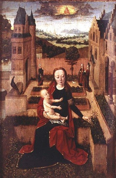 Madonna y Niño sentados en una pared de Dirck (circle of) Bouts
