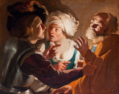 La negación de San Pedro (óleo sobre lienzo) de Dirck Baburen van