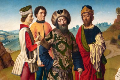 Iglesia parroquial (Parochiekerk Sint-Pieter). Pintura. Dirk Bouts. El Martirio de San Erasmo. Ca 1460-1464. (detalle) de Dirck Bouts