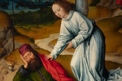 Iglesia parroquial (Parochiekerk Sint-Pieter). Última Cena. Dirk Bouts. 1464-1468. (detalle) de Dirck Bouts