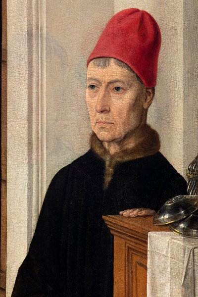 Iglesia parroquial (Parochiekerk Sint-Pieter). Pintura. La Última Cena. Dirk Bouts. 1464-1468. (detalle) de Dirck Bouts