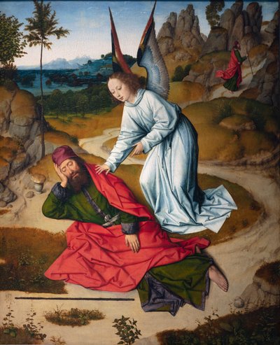 Iglesia parroquial (Parochiekerk Sint-Pieter). Pintura. La Última Cena. Dirk Bouts. 1464-1468. (detalle) de Dirck Bouts