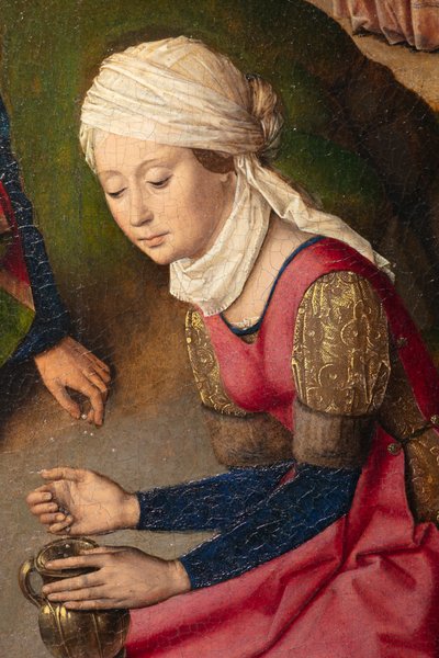 Iglesia parroquial (Parochiekerk Sint-Pieter). La Última Cena. Dirk Bouts. 1464-1468. (detalle) de Dirck Bouts