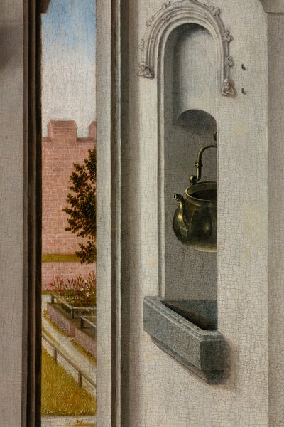 Iglesia parroquial (Parochiekerk Sint-Pieter). La Última Cena. Dirk Bouts. 1464-1468. (detalle) de Dirck Bouts