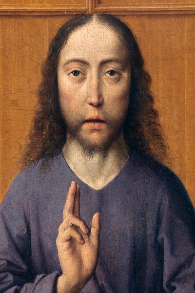 Iglesia parroquial (Parochiekerk Sint-Pieter). La Última Cena. Dirk Bouts. 1464-1468. (detalle) de Dirck Bouts