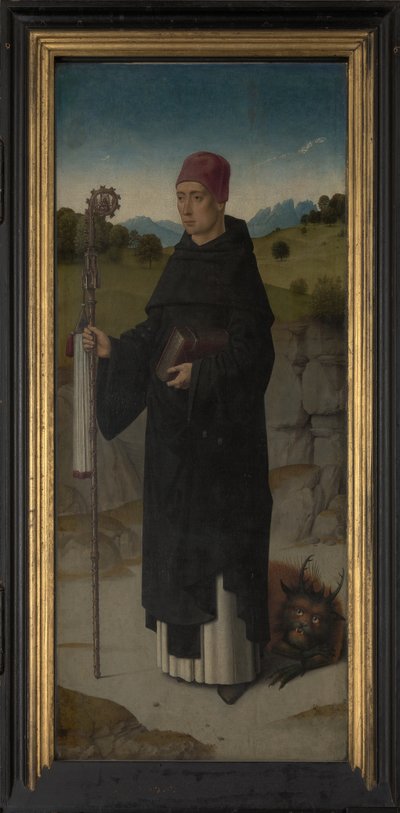 San Bernardo, panel izquierdo del Tríptico de San Erasmo, c.1460 (óleo sobre tabla) de Dirck Bouts