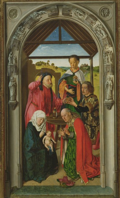 La Adoración de los Magos, c.1445 (detalle) de Dirck Bouts