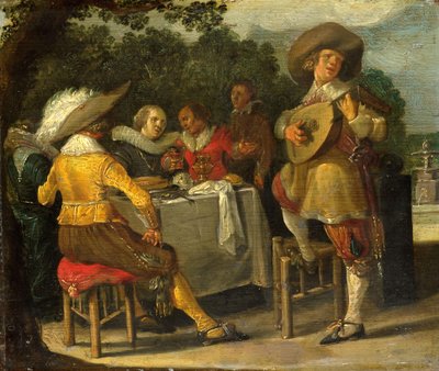 Una fiesta al aire libre de Dirck Hals (attributed to)