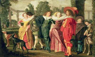 Un paseo en el jardín, c.1623 de Dirck Hals