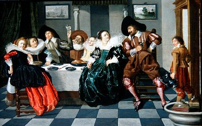 Compañía elegante en una mesa en un interior de Dirck Hals