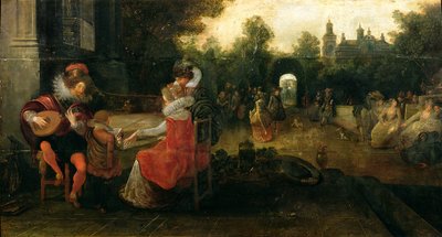La Reina Isabel I y el Conde de Leicester en Kenilworth de Dirck Hals