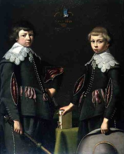 Dos niños pequeños de Dirck Santvoort