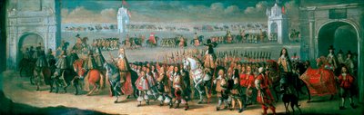 Carlos II procesando desde la Torre de Londres a Westminster, 22 de abril de 1661 de Dirck Stoop