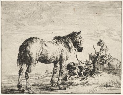 Caballo atado a un poste de Dirck Stoop