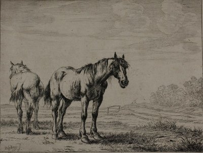 Dos caballos de arado, lámina siete de la Serie de Caballos de Dirck Stoop
