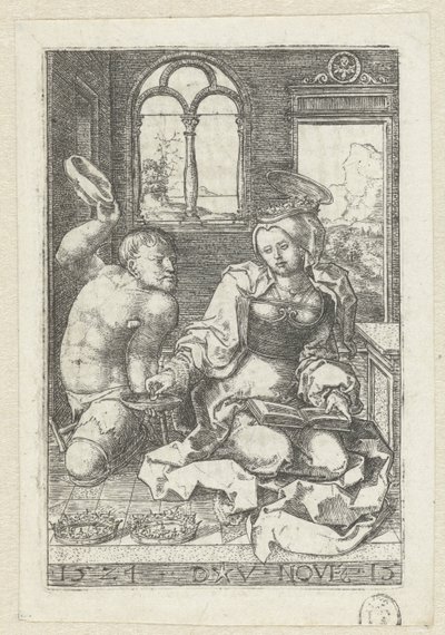 Santa Isabel de Hungría da limosna a un lisiado de Dirck Vellert