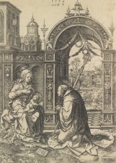 San Bernardo adorando al Niño Jesús de Dirck Vellert