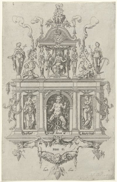 Blasón de la cámara de retórica de Haarlem De Wijngaertrancken de Dirck Volckertsz. Coornhert (attributed to)