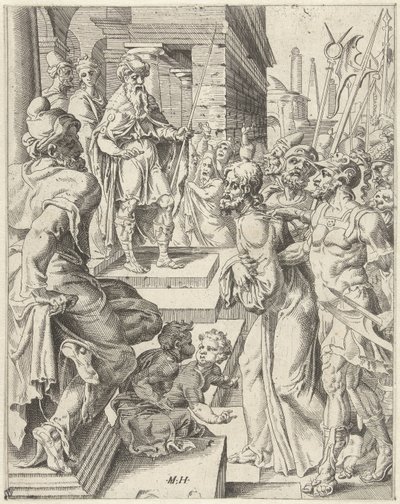 Cristo ante Pilato La caída y la redención de la humanidad a través de la vida y la pasión de Cristo (título de la serie) de Dirck Volckertsz. Coornhert (attributed to)