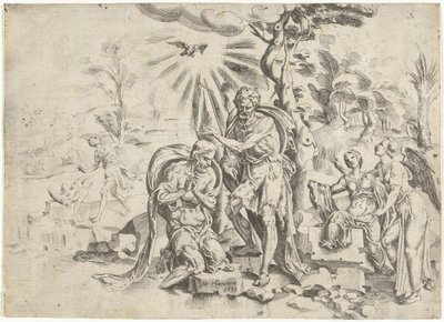 bautismo de cristo de Dirck Volckertsz. Coornhert (attributed to)