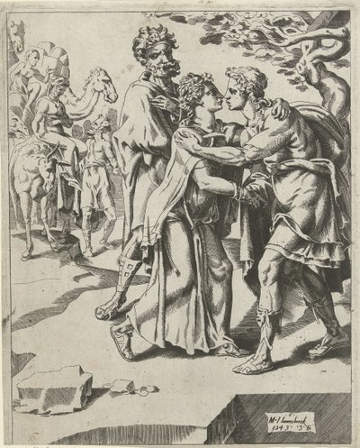 Isaac saludando a Rebeca Isaac