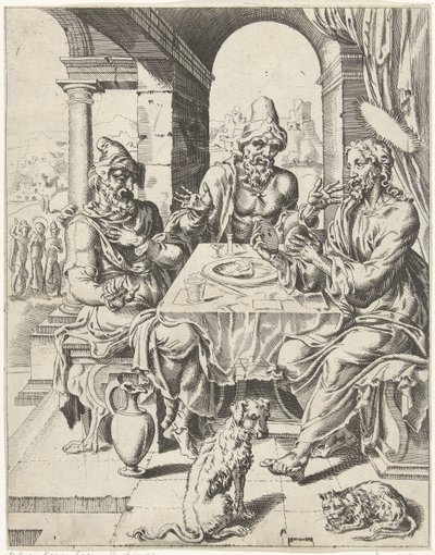 Comida en Emaús La caída y la redención de la humanidad a través de la vida y la pasión de Cristo (título de la serie) de Dirck Volckertsz. Coornhert (attributed to)