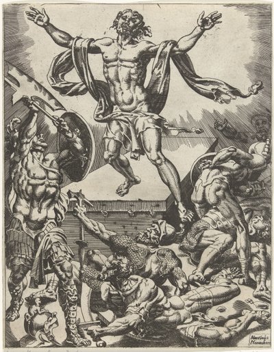 resurrección de cristo La caída y la redención de la humanidad a través de la vida y la pasión de Cristo (título de la serie) de Dirck Volckertsz. Coornhert (attributed to)