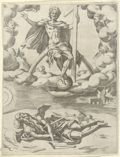 Cristo vence el tiempo Triunfos de Petrarca (título de la serie) de Dirck Volckertsz. Coornhert (possibly)