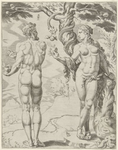 Adán y Eva Listas de mujeres (título de la serie) de Dirck Volckertsz. Coornhert