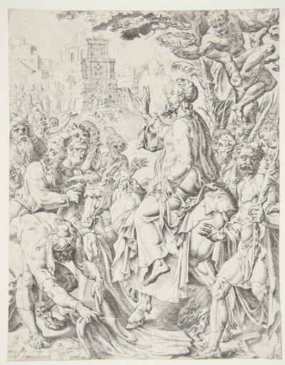 Entrada de Cristo en Jerusalén de Dirck Volckertsz. Coornhert